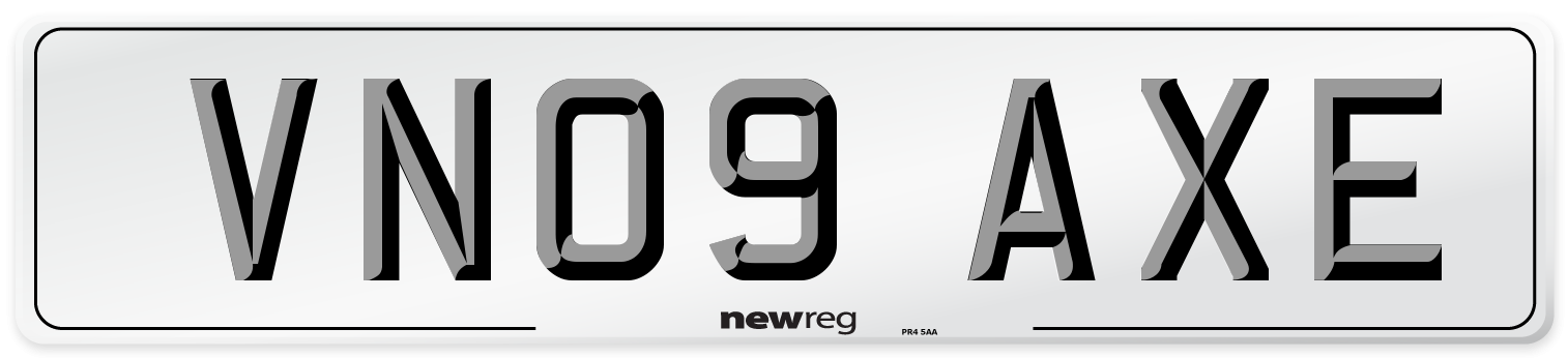 VN09 AXE Number Plate from New Reg